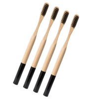 6-Pack Natural Charcoal Bamboo Toothbrushes-Bamboo Toothbrush Set (4 Pack) With Travel Toothbrush Case & Charcoal Dental Floss